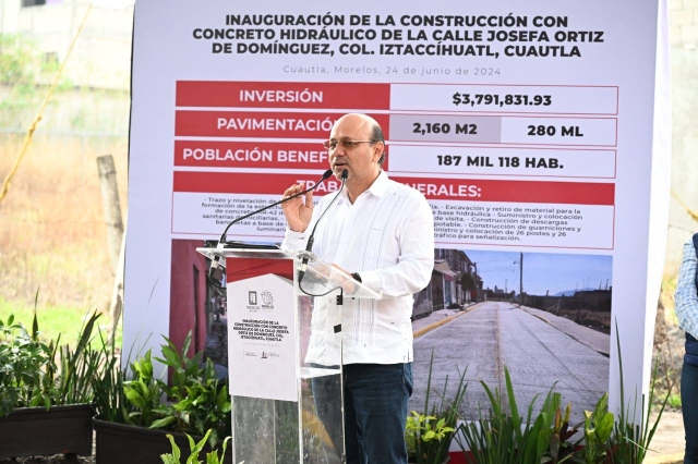 Rodrigo Arredondo y Cuauhtémoc Blanco entregan obras de pavimentación en Cuautla