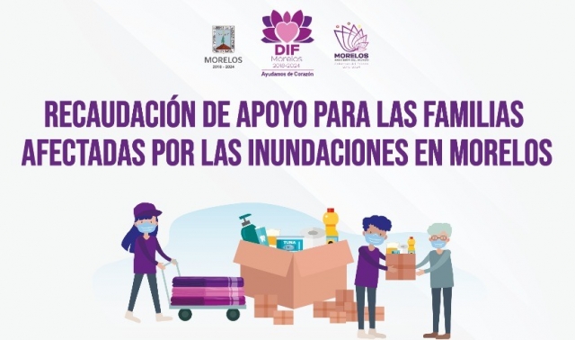 Abre DIF Morelos centro de acopio para ayudar a familias afectadas por lluvias