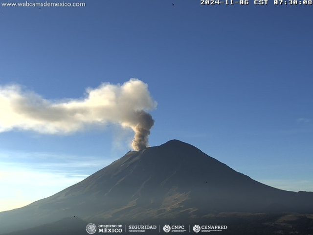 Registra 41 exhalaciones volcán Popocatépetl; se mantiene semáforo amarillo fase 2