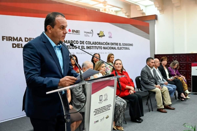 Acuerdan gobierno de Morelos e INE acciones conjuntas para garantizar un proceso electoral democrático y seguro