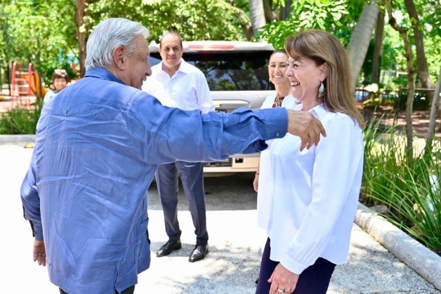 Da la bienvenida Margarita González al presidente AMLO y a la presidenta electa Claudia Sheinbaum