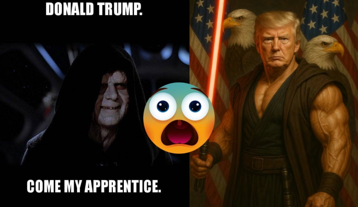Trump desata críticas por imagen con sable rojo en el Día de Star Wars