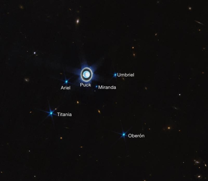 Webb capta 11 de los 13 anillos en una nueva imagen de Urano