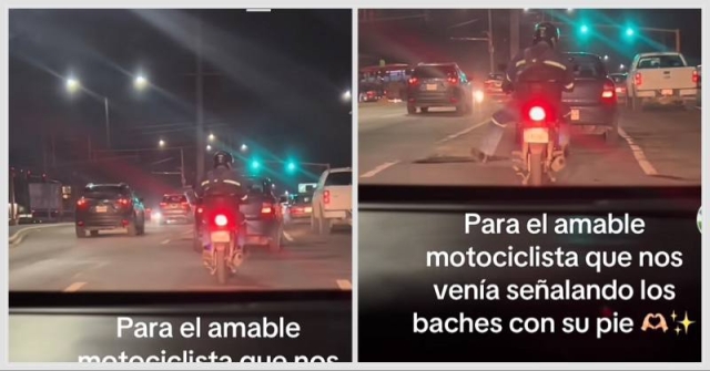 Motociclista se viraliza por advertir a conductores sobre baches en TikTok