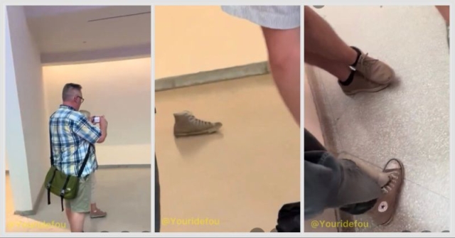 Zapato en museo confundido con arte conceptual, desata debate en redes sociales