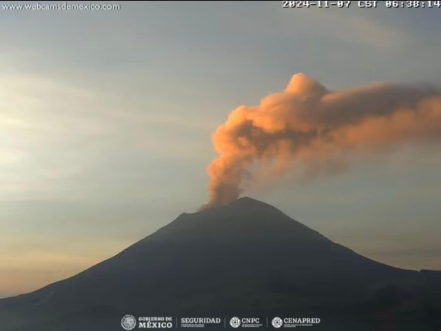 Registra 126 exhalaciones volcán Popocatépetl; se mantiene semáforo amarillo fase 2