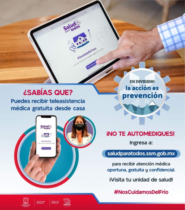 El gobierno estatal promueve el sitio web saludparatodos.ssm.gob.mx. 