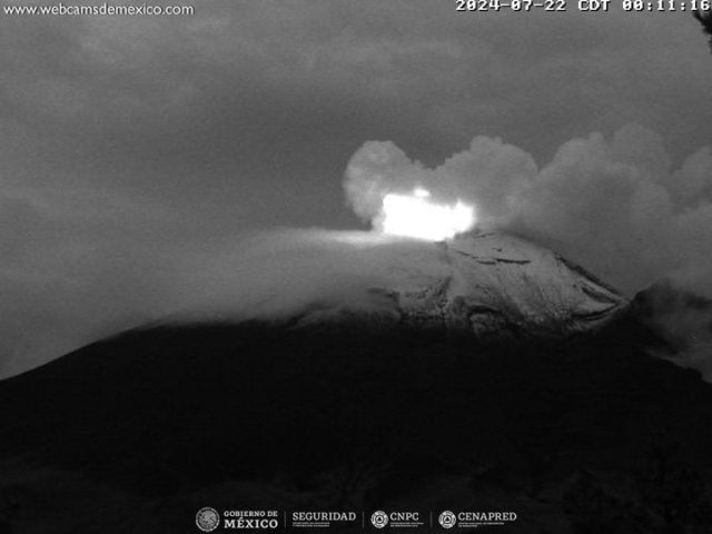 Registra 27 exhalaciones volcán Popocatépetl; se mantiene semáforo amarillo fase 2