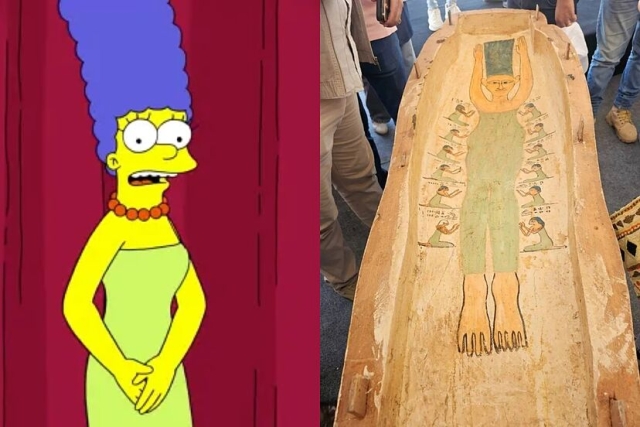 Descubrimiento inusual: Sarcófago revela figura semejante a Marge Simpson