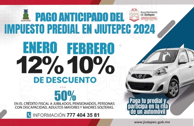Jiutepec amplía campaña de descuento en el impuesto predial 2024