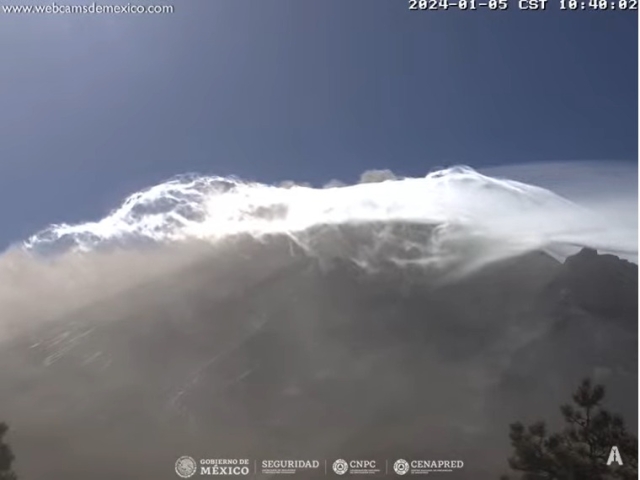 Registra volcán Popocatépetl 38 exhalaciones; se mantiene semáforo amarillo fase 2