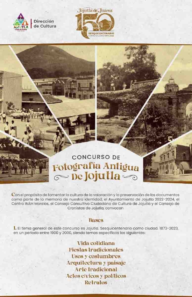Para celebrar sus 150 años y además hacer acopio para el acervo, el Ayuntamiento de Jojutla lanzó la convocatoria del concurso de fotografía del municipio.