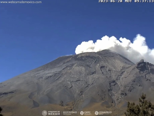 Registran 39 exhalaciones del volcán Popocatépetl; se mantiene semáforo amarillo fase 2