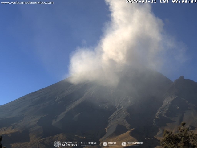 Registra Popocatépetl 149 exhalaciones en las últimas 24 horas