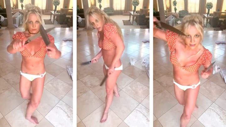 Peligro y lesiones: Britney Spears crea polémica al bailar con cuchillos