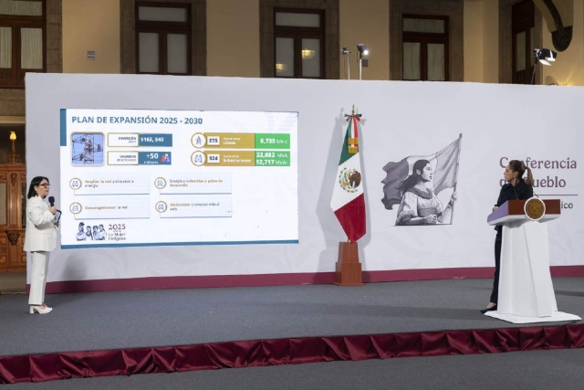 La mandataria federal aseguró que de 2025 a 2030 se construirán 275 nuevas líneas de transmisión y 524 nuevas obras en subestaciones eléctricas.