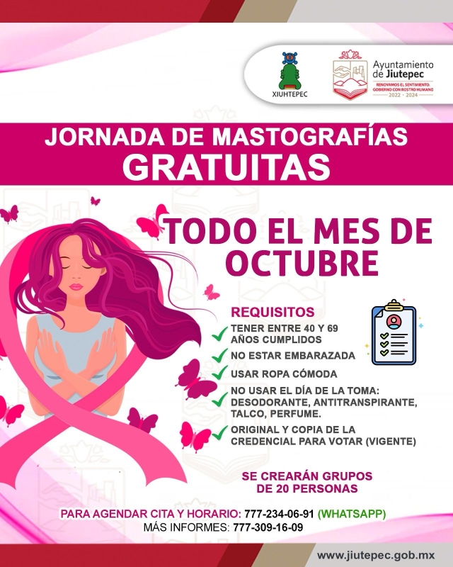 Gobierno de Jiutepec invita a mujeres a participar en las jornadas de mastografías gratuitas