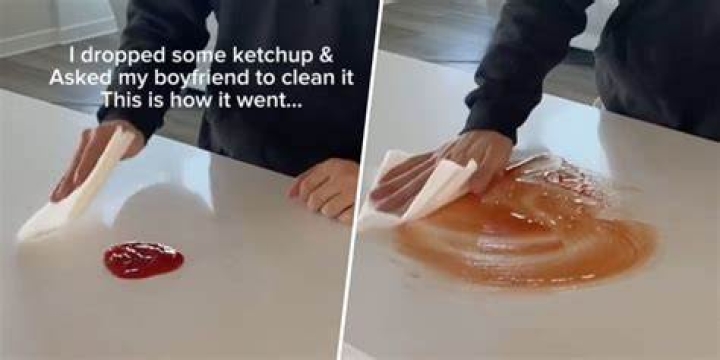 &#039;Ketchup Challenge&#039;: El trend de TikTok que evalúa la habilidad de los hombres para limpiar