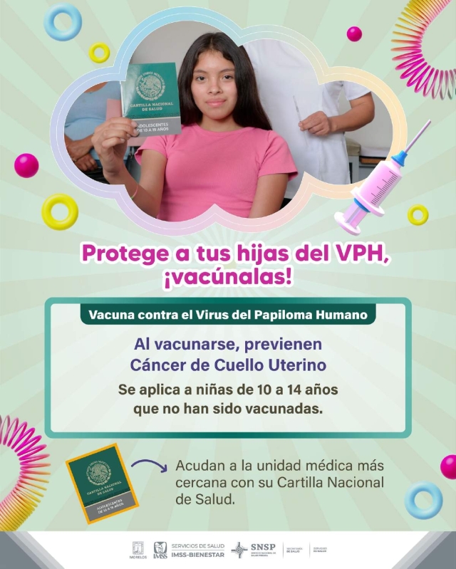 Llaman a solicitar vacuna contra VPH para niñas y adolescentes