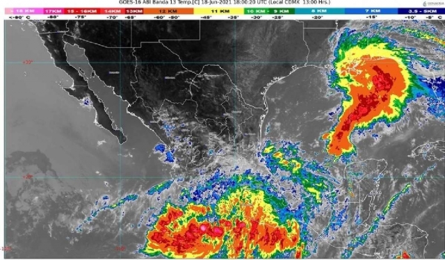 En la imagen se aprecian los efectos de la tormenta tropical Dolores.