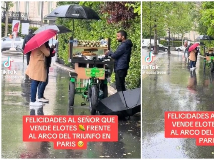 Elotes preparados en París: Vendedor ambulante conquista corazones y paladares