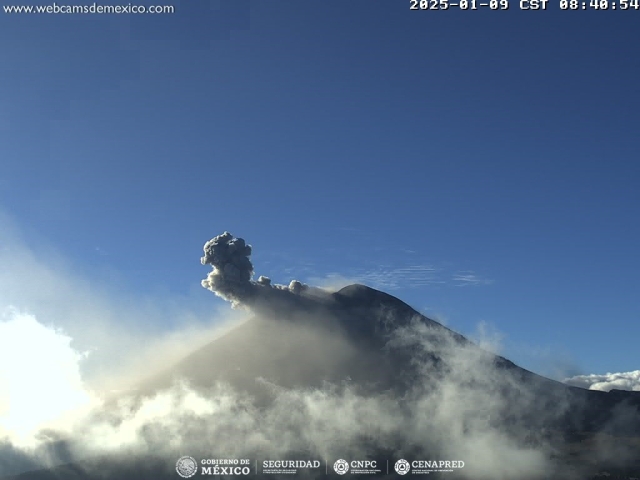 Registra volcán Popocatépetl 52 exhalaciones; se mantiene semáforo amarillo fase 2