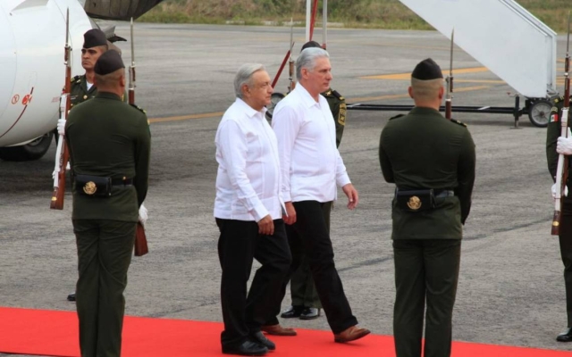 AMLO recibe en Campeche al presidente de Cuba, Miguel Díaz-Canel