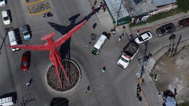 Imagen captada por un dron unos momentos después del choque.