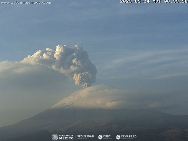 Registran 10 exhalaciones del volcán Popocatépetl; se mantiene semáforo amarillo fase 3