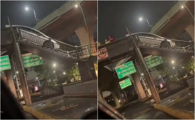 Captan a conductor intentar cruzar puente peatonal con vehículo en Naucalpan