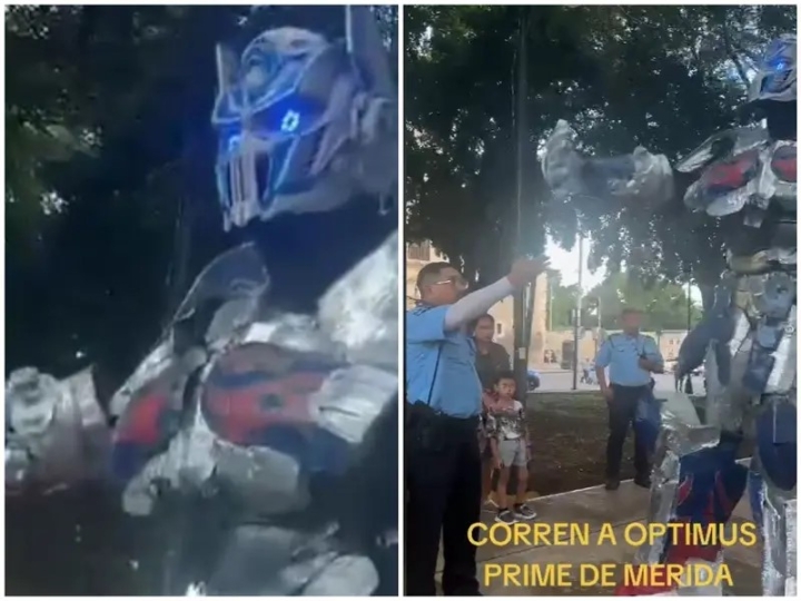 Debate por intervención policial a Optimus Prime en parque de Mérida