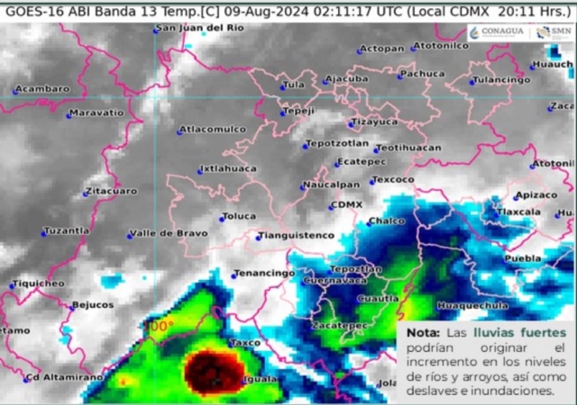 Lluvias y chubascos con descargas eléctricas se esperan en las próximas horas en Morelos: CEPCM