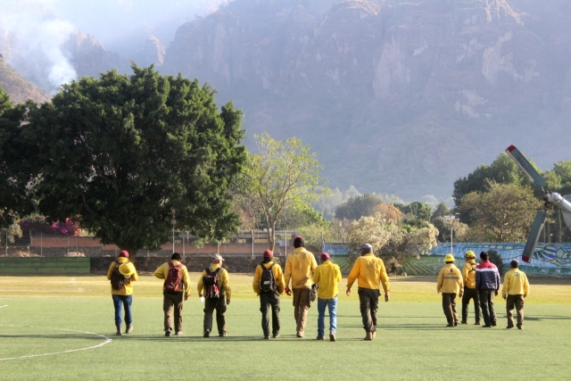 Concluye activación y operación del EEMI en incendio forestal en Tepoztlán