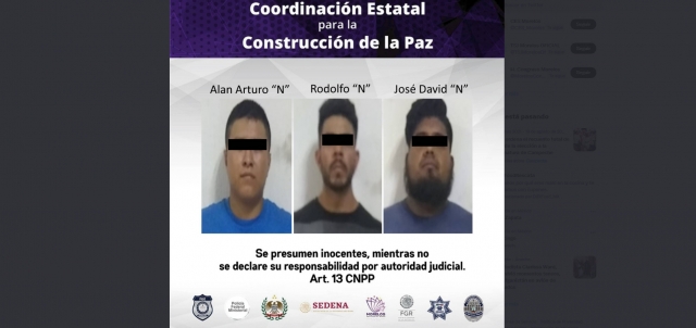 Atrapan a tres presuntos asaltantes en Temixco