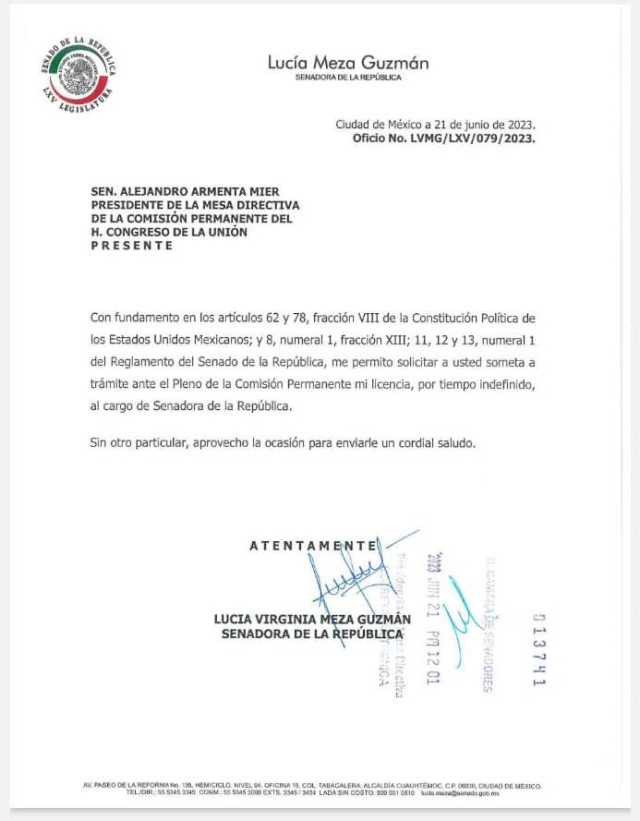 Lucía Meza pide licencia y se enfila a buscar la gubernatura de Morelos