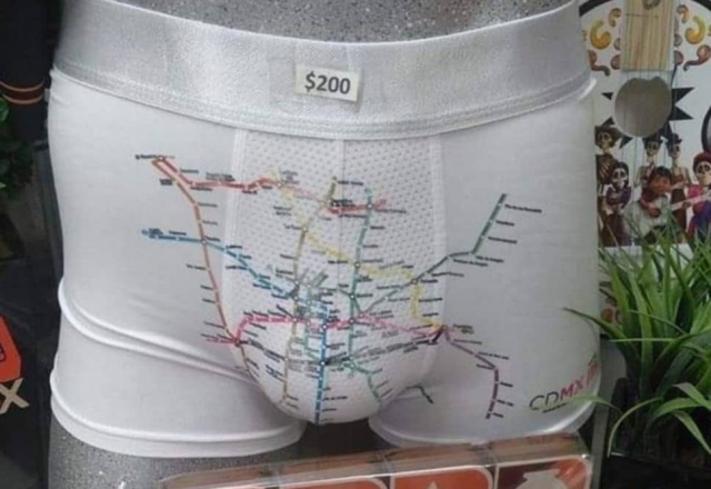 Venden ropa interior con mapa del Metro de CDMX.