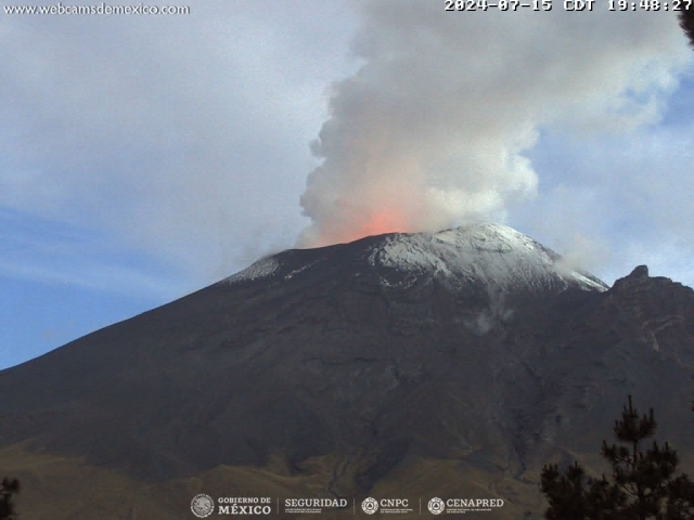 Registra 12 exhalaciones volcán Popocatépetl; se mantiene semáforo amarillo fase 2