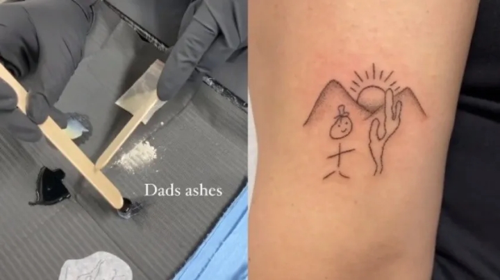 Hace tatuajes con cenizas de los seres queridos de sus clientes