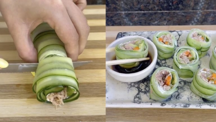 Sushi de pepino, cena saludable y fácil de preparar ¡aquí tienes la receta!