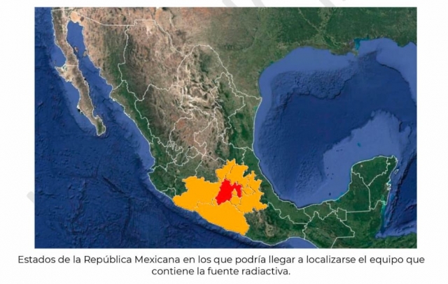 Morelos, entre los estados en alerta por fuente radioactiva robada en Edomex