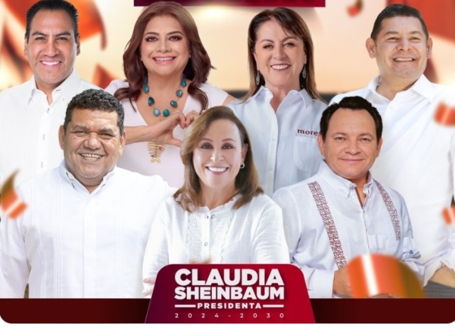Claudia Sheinbaum celebra triunfo electoral de Margarita González por la gubernatura de Morelos