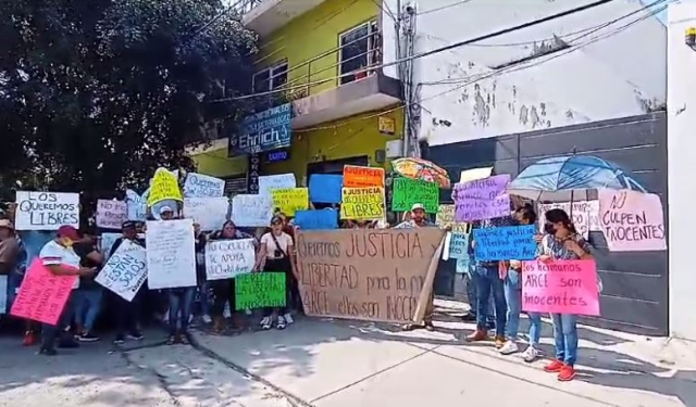 Protestan en Ciudad Judicial de Jojutla por la detención de cuatro personas en Cocoyotla