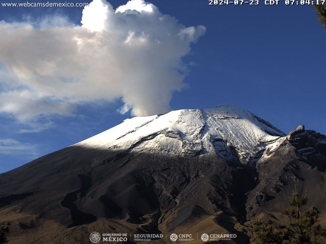 Registra 29 exhalaciones volcán Popocatépetl; se mantiene semáforo amarillo fase 2