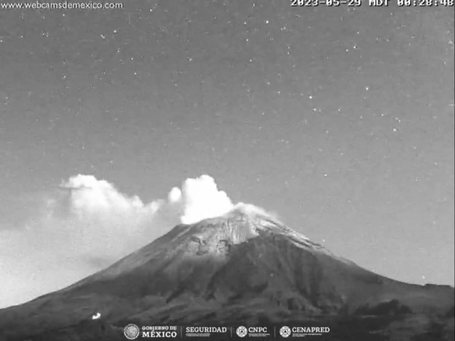 Registran 9 exhalaciones del volcán Popocatépetl; se mantiene semáforo amarillo fase 3