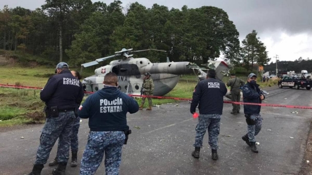 Se desploma helicóptero de la Marina en Hidalgo.