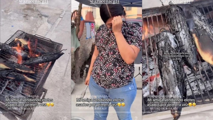 Debut y despedida: Mujer abre puesto de elotes y los quema todos