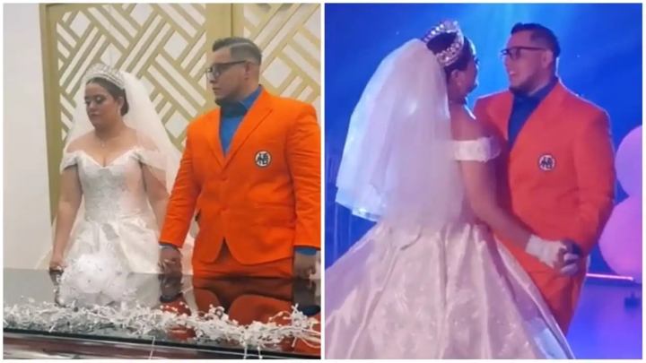 Hombre se casa con traje inspirado en Goku de Dragon Ball Z