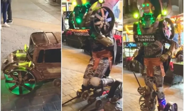 ¿Autobots o Decepticons? ¡No! Solo un artista callejero con magia