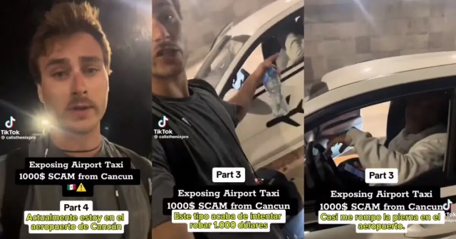 Turista expone abuso de taxista en Cancún por cobro excesivo