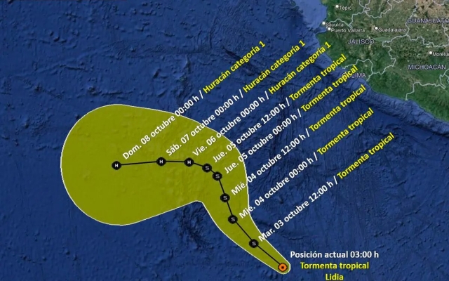 Se forma la tormenta &#039;Lidia&#039; en el Pacífico; se prevén lluvias en estos estados